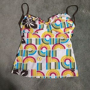 Hapari ruffled tankini top